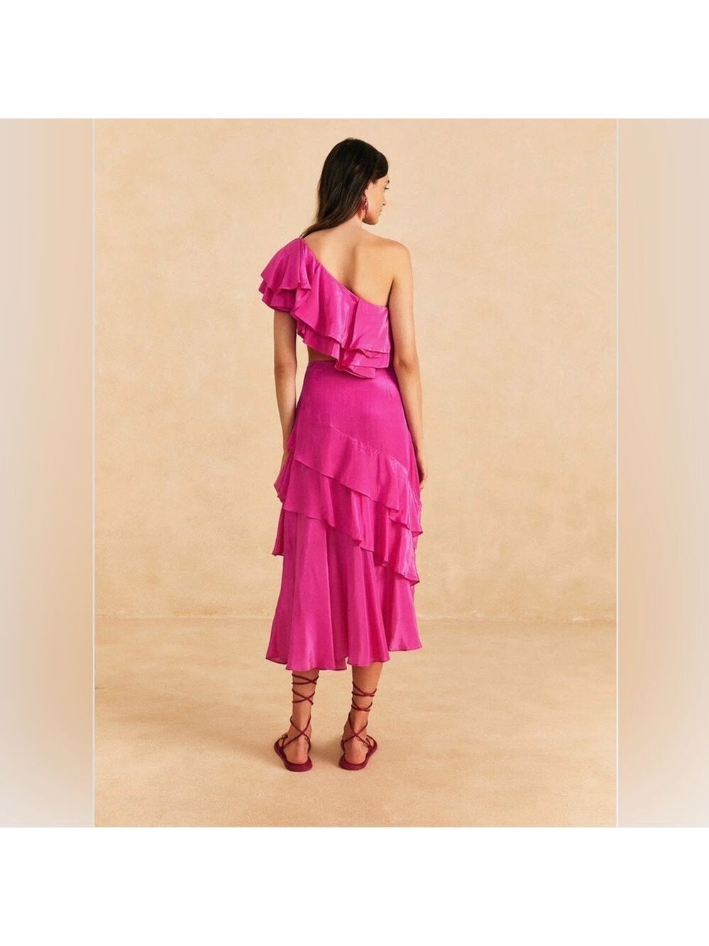 Farm Rio Dark Pink Marocaine Ruffle Skirt - Picture 6 of 9